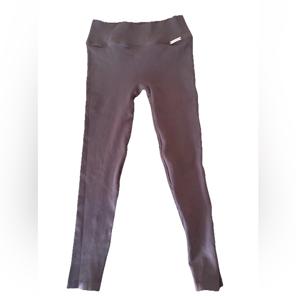 Bombshell Sportswear Purple Ribbed High-Waist Leggings